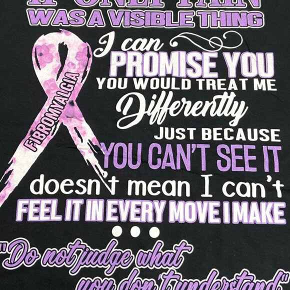 "Fibromyalgia" Adult Black XL NOS T-Shirt - Picture 2 of 5